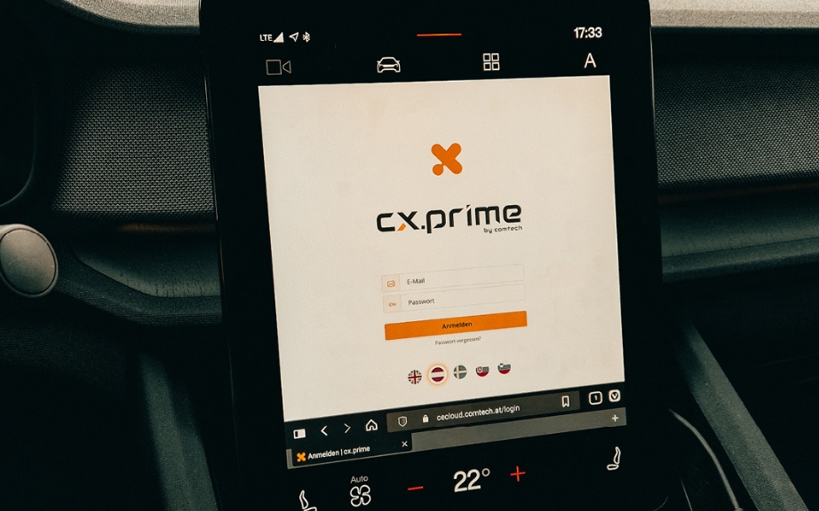 cx.prime kann auch im Auto verwendet werden, mit Internet.